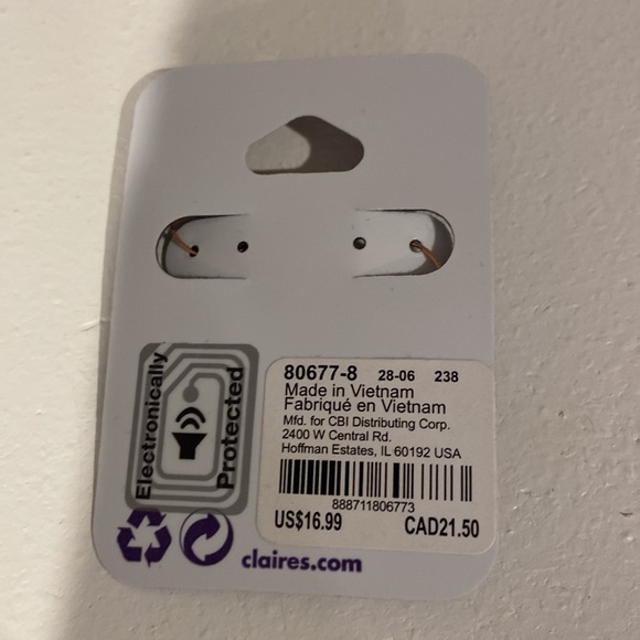 Claire's 18kt gold plated  rose gold earring bundle-new - Picture 5 of 5